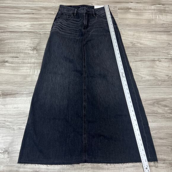 American Eagle Real Good To The Floor Denim Maxi Skirt Dark Wash Size 000 - Picture 4 of 9